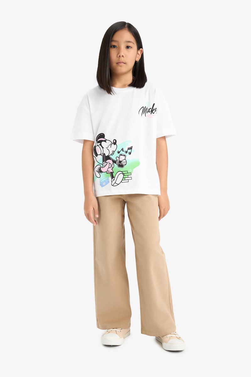 DeFacto Beige Girl Girl Wide Leg Cotton Trousers Casual - Image 1