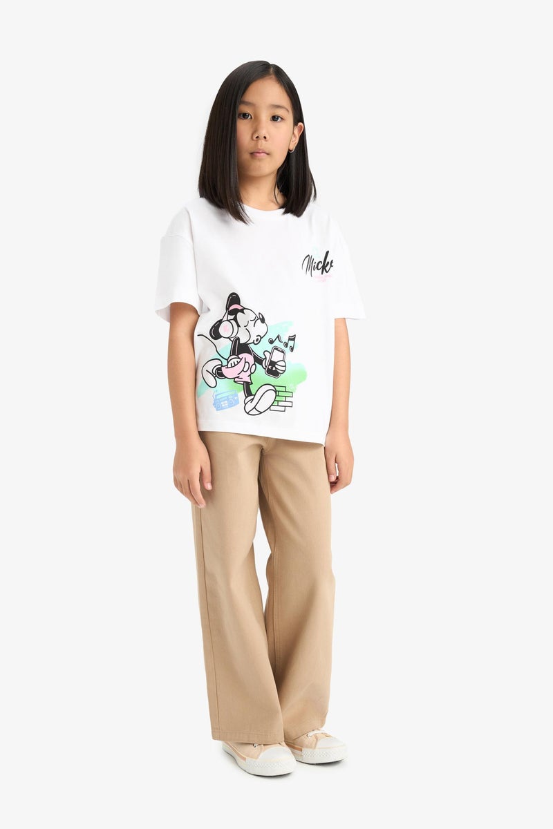 DeFacto Beige Girl Girl Wide Leg Cotton Trousers Casual - Image 2