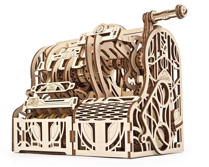Ugears 3D Puzzles Box - DIY Cash Register with Money Box - Exclusive Wooden Model Kits for Adults to Build - Vintage Wooden Mechanical Models - Self Assembly Woodcraft Construction Kits - Image 2