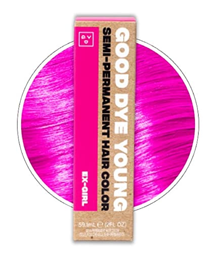 Good Dye Young Streaks Strands Semi Permanent Hair Dye ExGirl Pink UV Protective Temporary Hair Color Lasts 1524 Washes Conditioning Pink Color PPD free HairDye CrueltyFree Vegan - Image 1