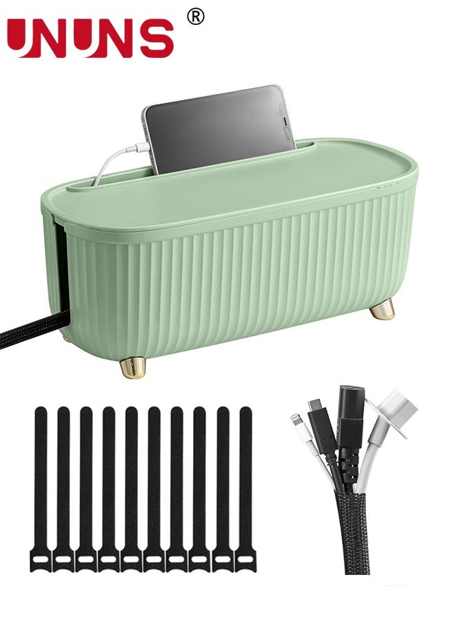 UNUNS - Cable Management Box,Cord Organizer Box With 10pcs Lacing，Insulated Cable Storage Box For TV,Computer,Laptop Power Strips - Image 1