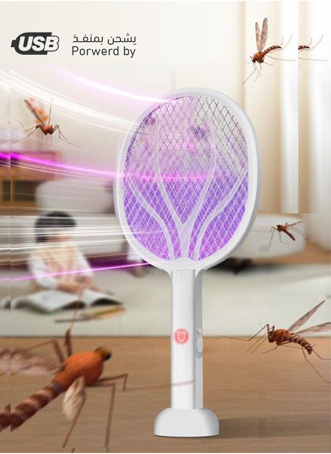 Generic - Rechargeable Electric Mosquito And Insect killer Racket with a USB Port Holder And LED lighting - Image 1