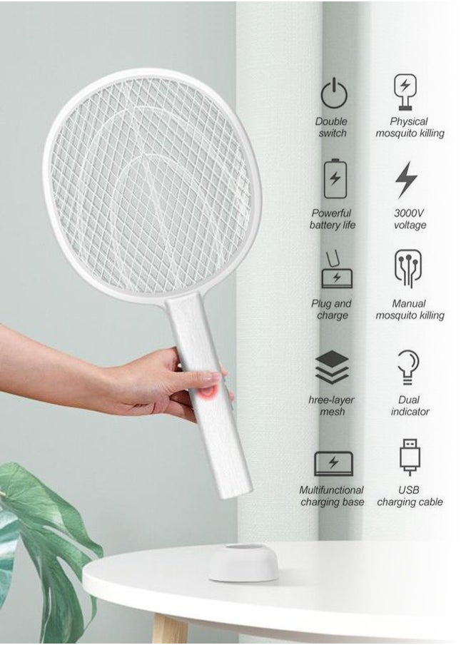 Generic - Rechargeable Electric Mosquito And Insect killer Racket with a USB Port Holder And LED lighting - Image 1