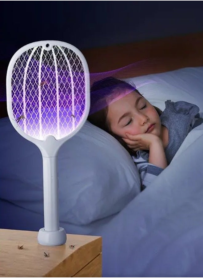 Generic - Rechargeable Electric Mosquito And Insect killer Racket with a USB Port Holder And LED lighting - Image 1