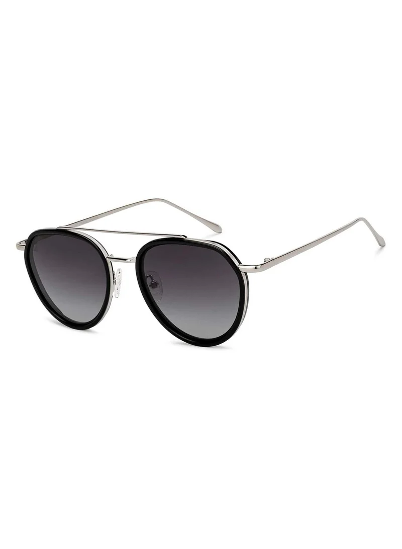 VINCENT CHASE Vincent Chase By Lenskart | Silver Grey Solid Full Rim Aviator | HOLIDAY EDIT | Branded Latest and Stylish Sunglasses | Polarized and 100% UV Protection (UV 400) | Unisex | Large | VC S15762
