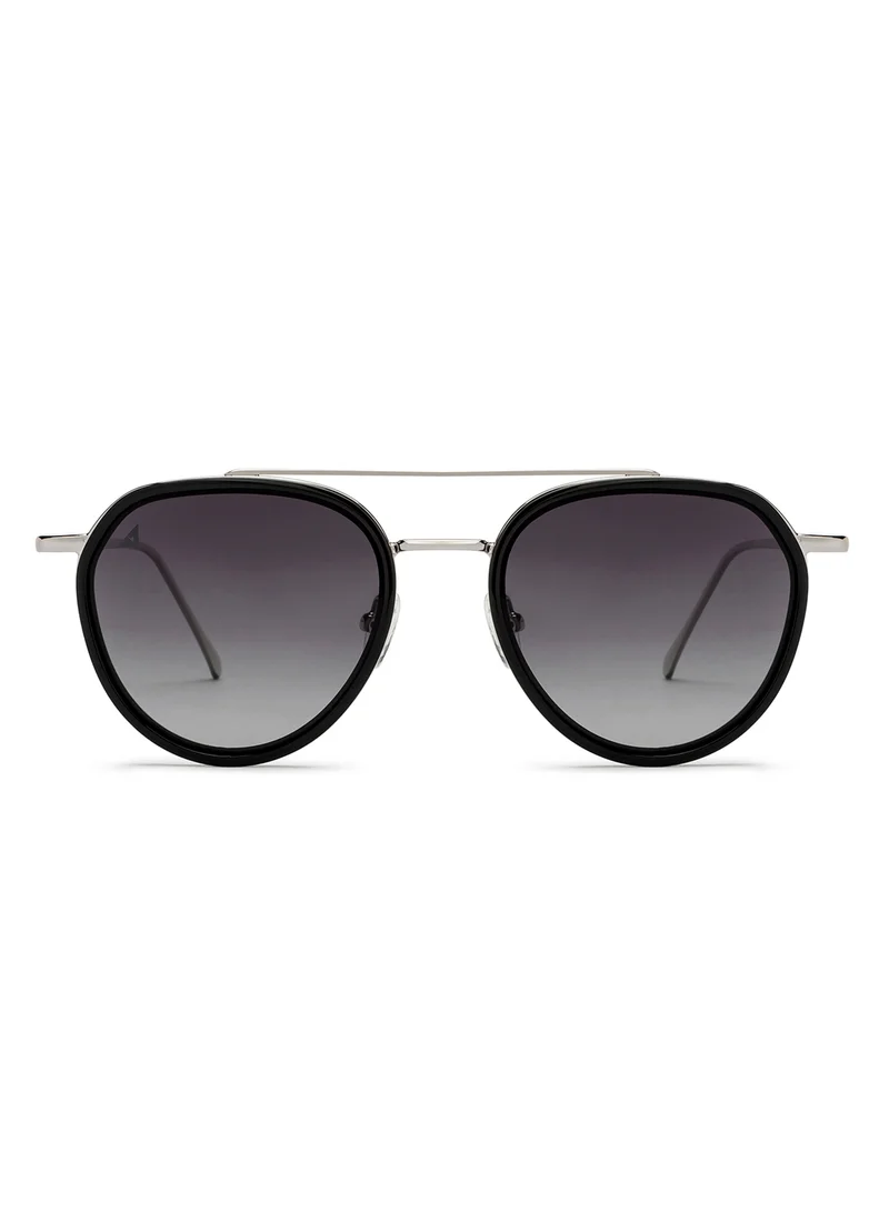 VINCENT CHASE Vincent Chase By Lenskart | Silver Grey Solid Full Rim Aviator | HOLIDAY EDIT | Branded Latest and Stylish Sunglasses | Polarized and 100% UV Protection (UV 400) | Unisex | Large | VC S15762