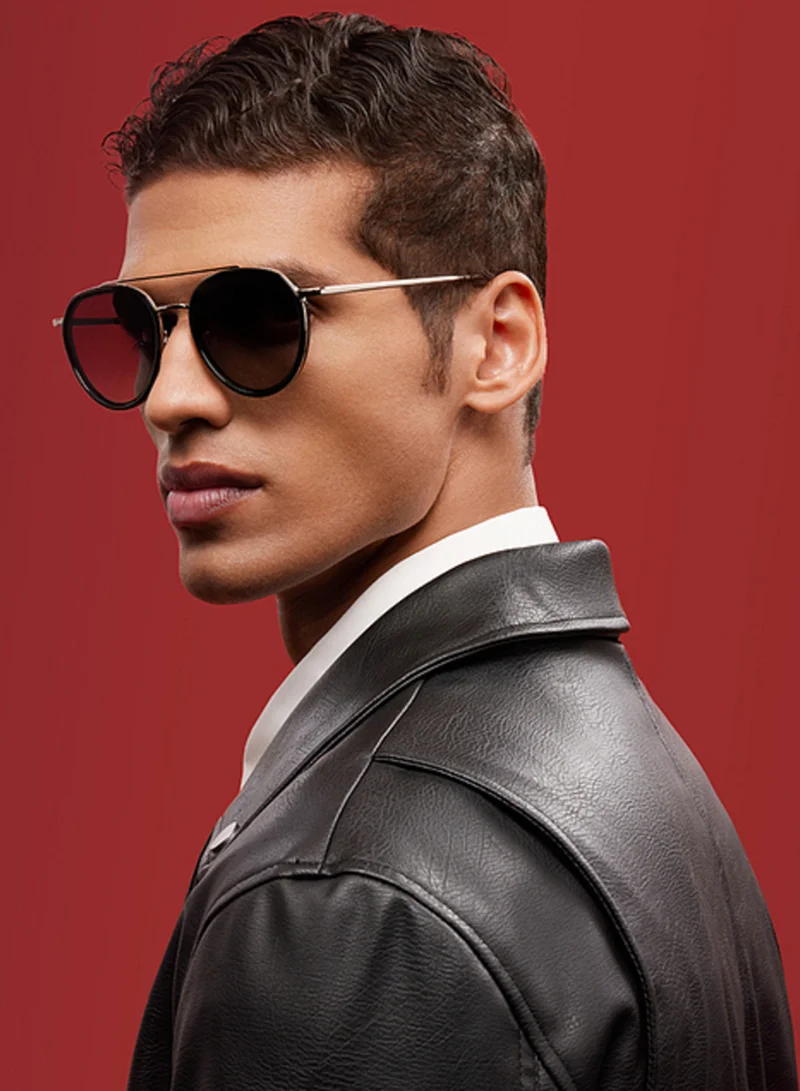 VINCENT CHASE Vincent Chase By Lenskart | Silver Grey Solid Full Rim Aviator | HOLIDAY EDIT | Branded Latest and Stylish Sunglasses | Polarized and 100% UV Protection (UV 400) | Unisex | Large | VC S15762