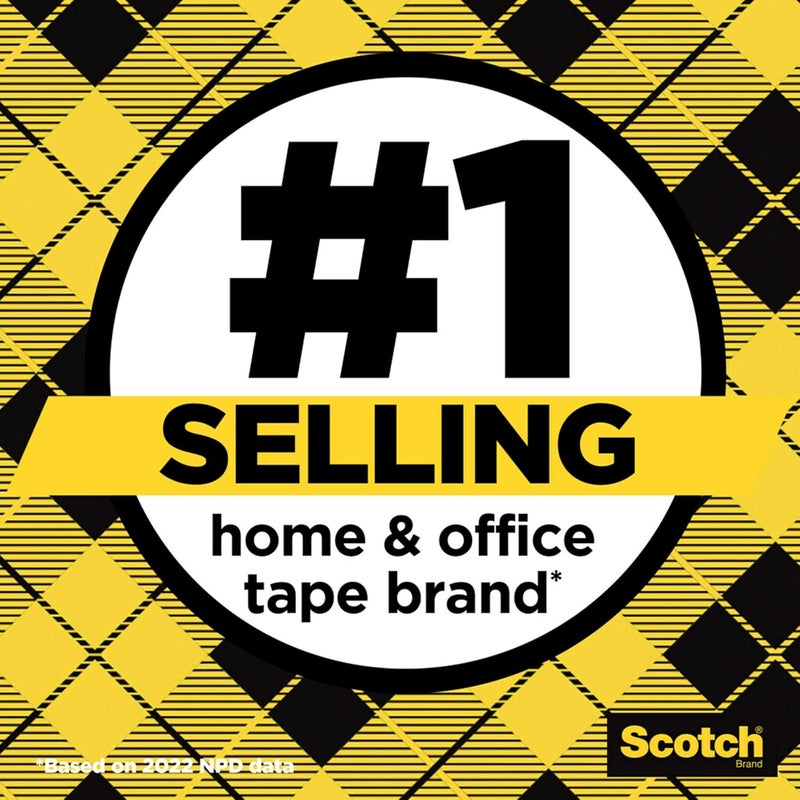 Scotch Double Sided Tape on a Dispenser, 1/2 x 250 in (2.7mm x 6.3m), Permanent Adhesive - Image 3