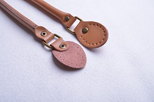 Wento Pair 23.6 Inches Purses Straps,Cowhide Leather Purse Handles,Genuine Leather Handles,Cowhide Leather Purses Straps,Soft Cow Leather Straps,Purse Making Supplies (Camel Brown) - Image 3