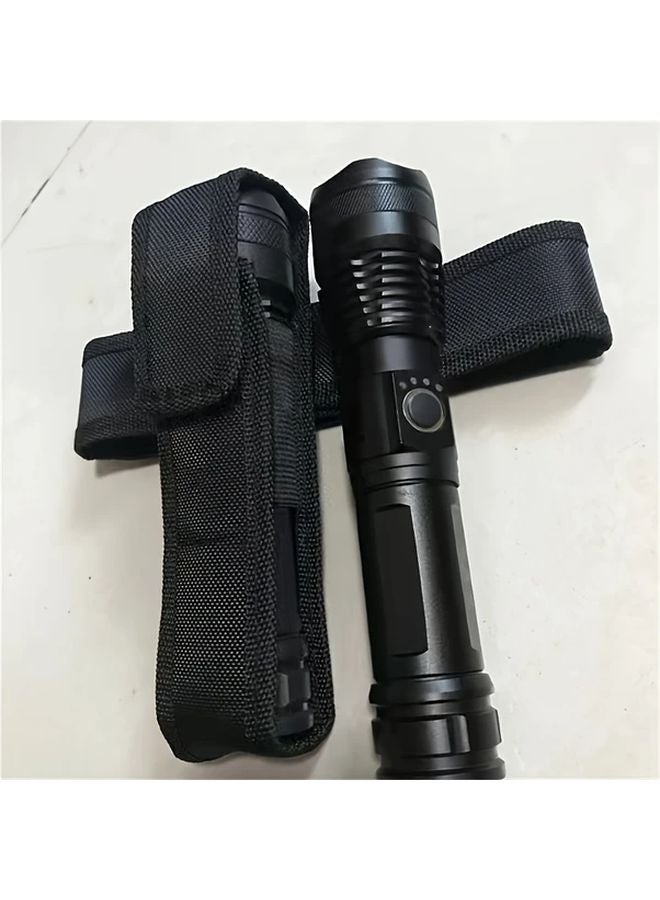 حافظة مصباح يدوي أسود مع حزام قابل للتعديل لتثبيت على الحزام مقاس 6.5 بوصة - Image 2