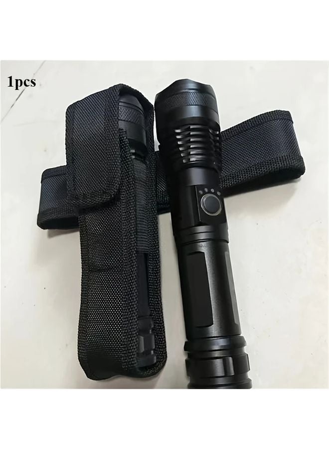 حافظة مصباح يدوي أسود مع حزام قابل للتعديل لتثبيت على الحزام مقاس 6.5 بوصة - Image 1