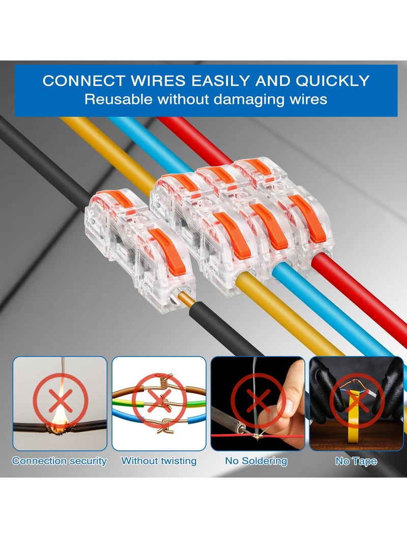 SYOSI 50 Pcs Lever Wire Connector Kit, Compact Single Wire Connectors Assortment, Suitable for 28-12 AWG - Image 4