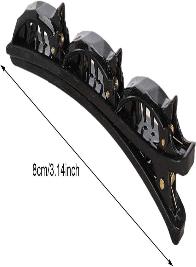 قطعتان من أدوات تصفيف الشعر الفرنسية، أداة تصفيف الشعر الفرنسية ذات الطبقات المزدوجة، مشبك ضفيرة مزدوج الطبقات أنيق، مشابك شعر أمامية، دبوس شعر، طوق رأس، أداة تجميل (أسود وبني) - Image 2