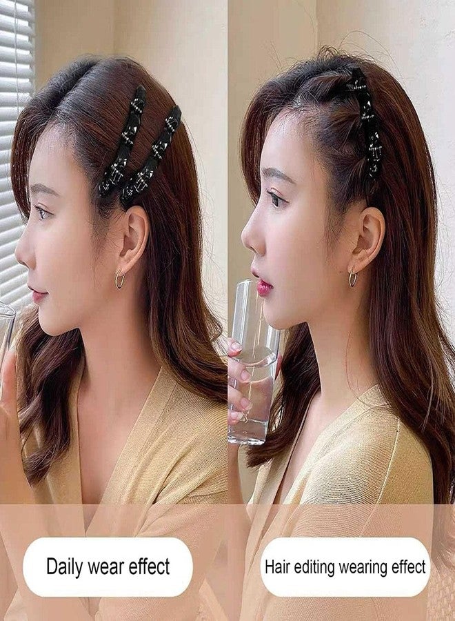 قطعتان من أدوات تصفيف الشعر الفرنسية، أداة تصفيف الشعر الفرنسية ذات الطبقات المزدوجة، مشبك ضفيرة مزدوج الطبقات أنيق، مشابك شعر أمامية، دبوس شعر، طوق رأس، أداة تجميل (أسود وبني) - Image 5