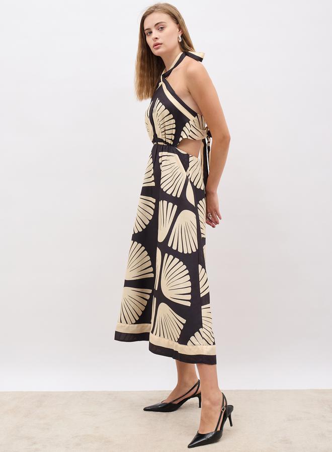 Styli Halterneck Printed Midi Dress - Image 3