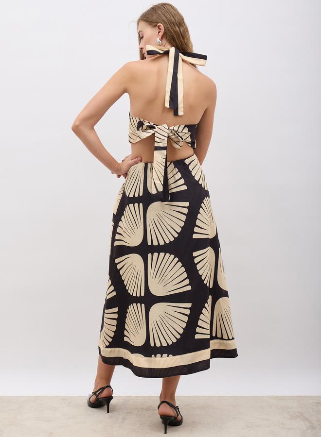 Styli Halterneck Printed Midi Dress - Image 5