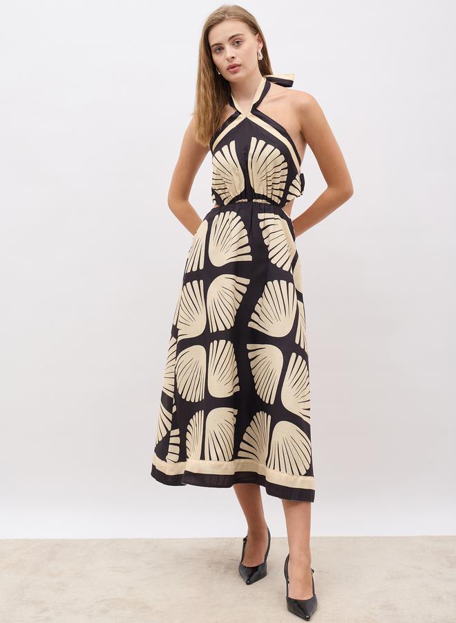 Styli Halterneck Printed Midi Dress - Image 2