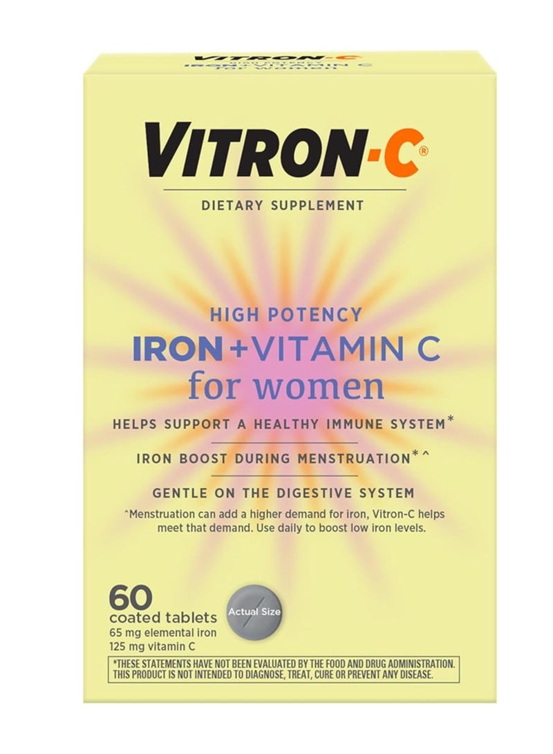 Vitron-C High Potency Iron+ Vitamin C For Women 60 Capsules - Image 1