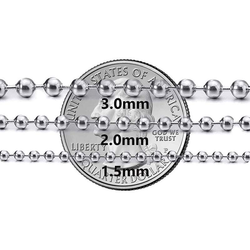 Savlano 925 Sterling Silver Italian Solid Bead Ball Dog Tag Chain Necklace Comes With Gift Box for Women & Men - Made in Italy (17, 2.0mm) - Image 3