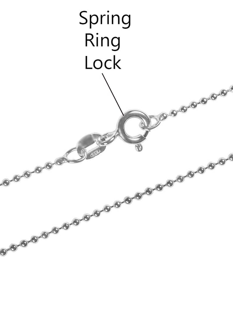 Savlano 925 Sterling Silver Italian Solid Bead Ball Dog Tag Chain Necklace Comes With Gift Box for Women & Men - Made in Italy (17, 2.0mm) - Image 2