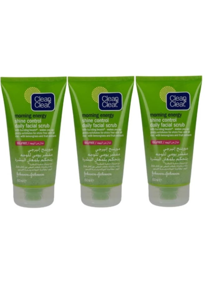 كلين أند كلير 3قطع من مقشر يومي للوجه للتحكم في لمعان البشرة 150ملليلتر - Image 1