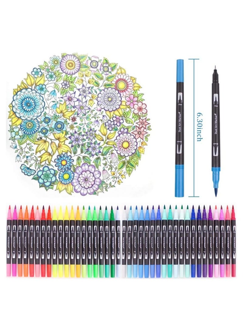 BP Watercolour Brush Fine Tip Colouring Pens - 100 Colours - Image 2