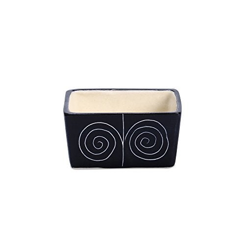 Caffeine Ceramic StonewearHandmade Black Doodle Dip and Sauce (Set of 6, 40 ml) (Microwave & Dishwasher Safe) - Image 3