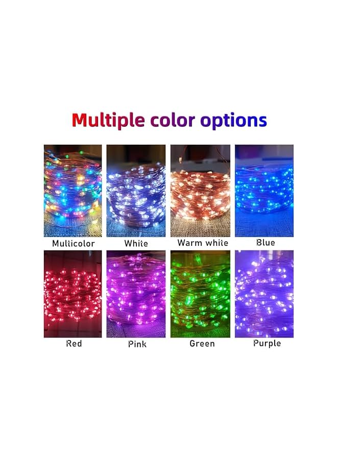 The Bros Fairy Lights 2Pack, 32.8FT 100LED string Lights Battery（Not included） Operated with Remote Control, Warm，8 Modes, Timing & Dimmable for Christmas Bedroom Indoor Outdoor Decor  - Image 3