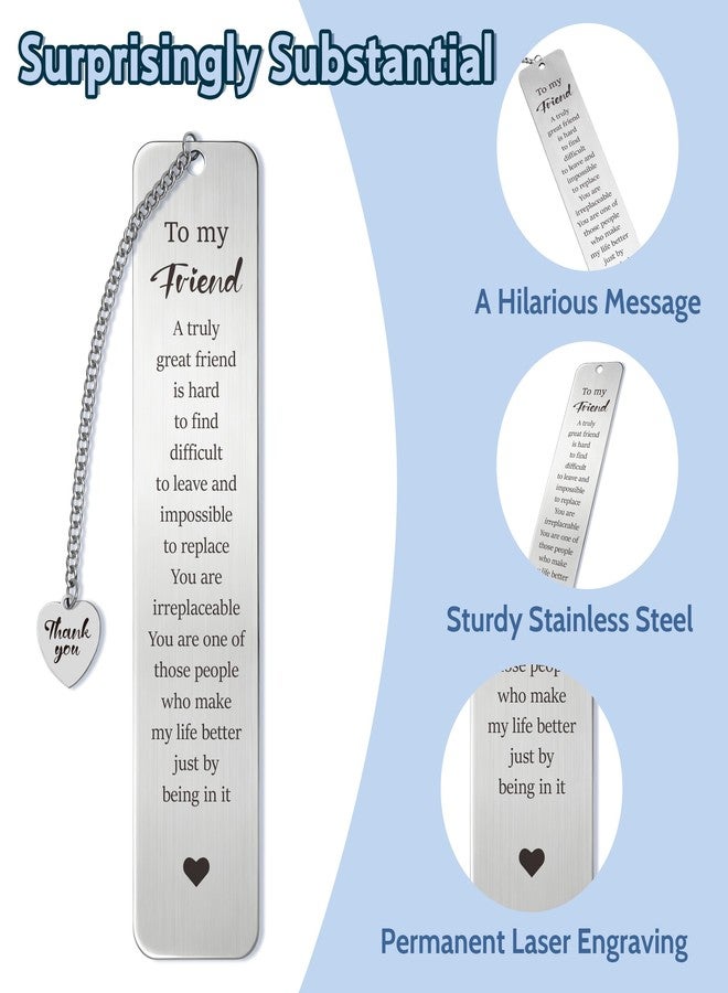 SEEBERY Best Friend Gifts for Women - Metal Sentimental Bookmark for Book Lovers, Friendship Gift & Long Distance Keepsake for Bestie, Birthday Christmas Book Club Present for BFF Reader - Image 5