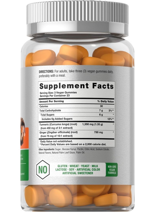 Horbäach Turmeric Gummies | 70 Count | Mango & Peach Flavor | Turmeric Curcumin with Ginger | Vegan Non-GMO & Gluten Free Supplement - Image 2