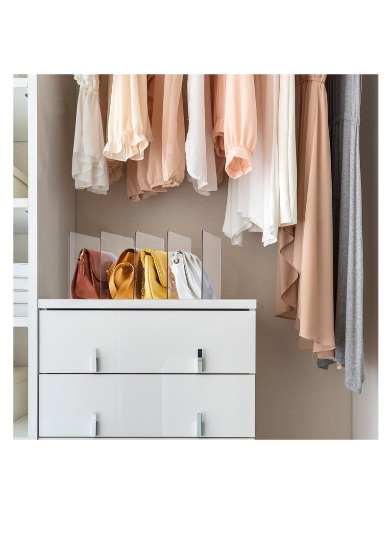 SOLARAE Purse Organizer for Closet, 2 Pcs Clear Plastic Purse Handbag Organizer, Adjustable Detachable Handbag Storage Organizer for Dressers, for Tote, Grocery, Gift bags, Handbag and Purse - Image 4