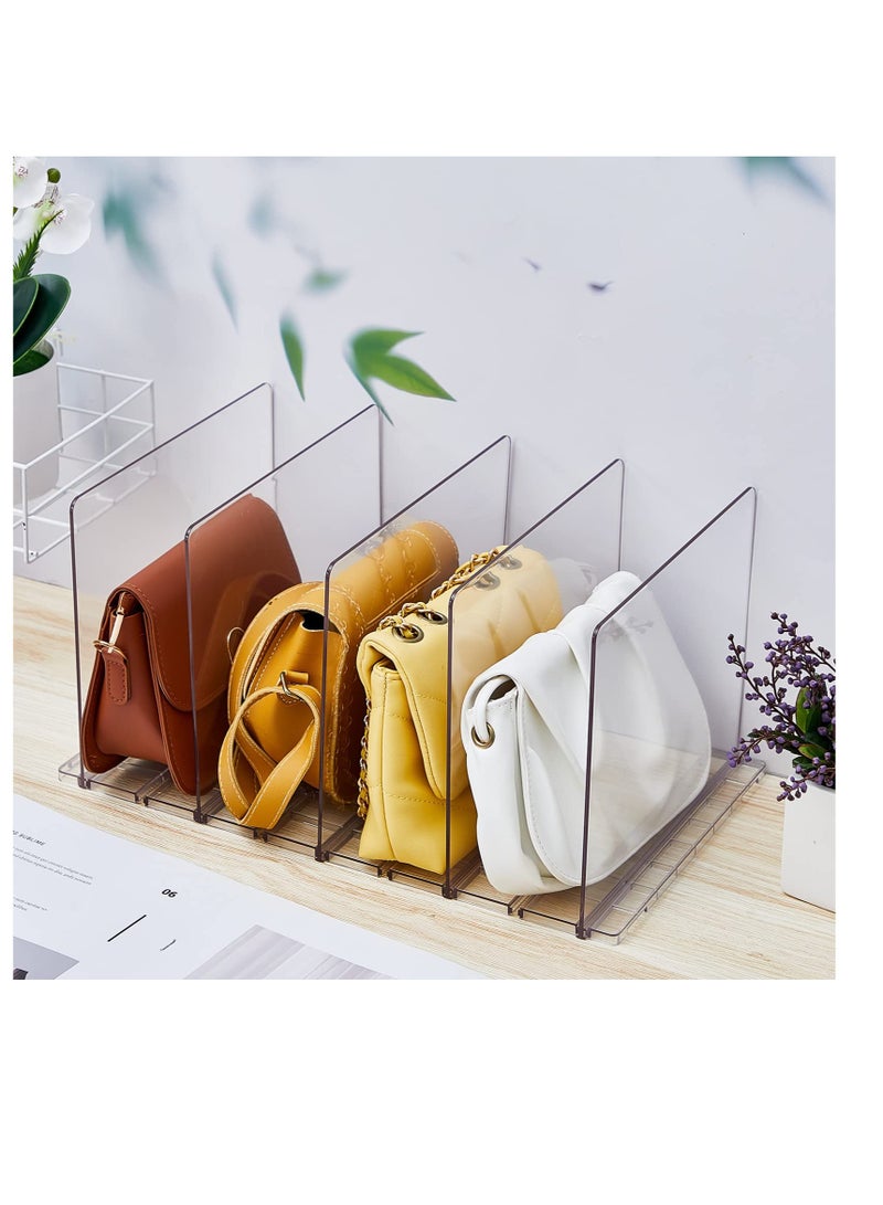 SOLARAE Purse Organizer for Closet, 2 Pcs Clear Plastic Purse Handbag Organizer, Adjustable Detachable Handbag Storage Organizer for Dressers, for Tote, Grocery, Gift bags, Handbag and Purse - Image 3