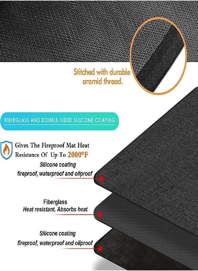 UBeesize UBeesize 65 x 48 inches Under Grill Mat for Outdoor Grill,Double-Sided Fireproof Grill Pad for Fire Pit,Indoor Fireplace Mat Fire Pit Mat,Oil-Proof Waterproof BBQ Protector for Decks and Patios  - Image 1