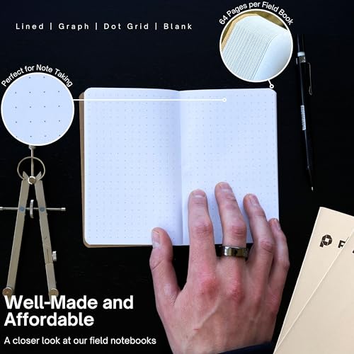 Portage Small Lined Notebook- Notepad for Field Notes, White Lined Small Sketch Book, Pocket Notebook Journal for Taking Notes in the Field – 3.5 x 5.5 Inches, 64 Pages, (Pack of 6) - Image 4