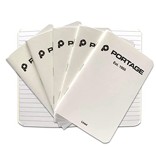Portage Small Lined Notebook- Notepad for Field Notes, White Lined Small Sketch Book, Pocket Notebook Journal for Taking Notes in the Field – 3.5 x 5.5 Inches, 64 Pages, (Pack of 6) - Image 1