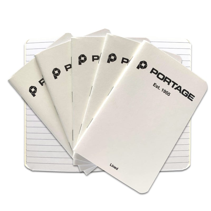 Portage Small Lined Notebook- Notepad for Field Notes, White Lined Small Sketch Book, Pocket Notebook Journal for Taking Notes in the Field – 3.5 x 5.5 Inches, 64 Pages, (Pack of 6) - Image 2