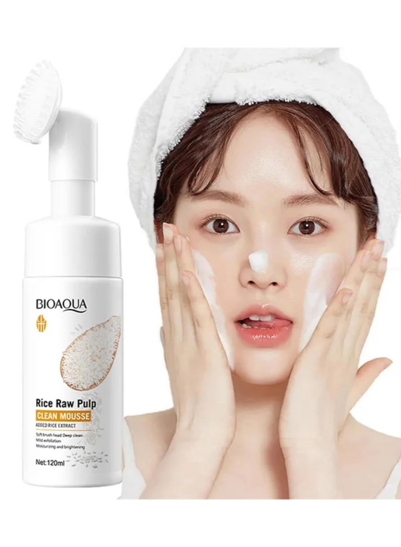 BIOAQUA غسول وجه بيوأكوا من لب الأرز الخام للتنظيف العميق 120 مل - Image 1