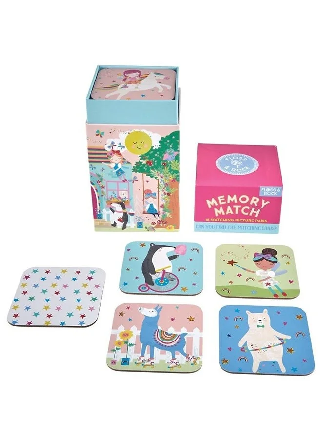 Floss & Rock Kids Memory Match Game | Picture Pairing Card Set for Children | Educational Brain Booster Toy | Matching Game for Kids