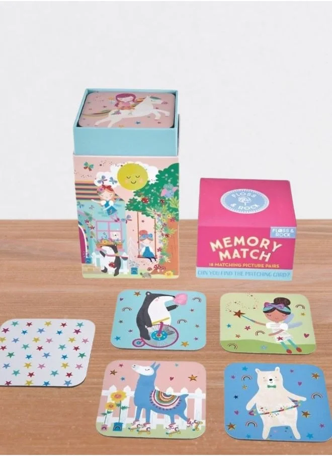 Floss & Rock Kids Memory Match Game | Picture Pairing Card Set for Children | Educational Brain Booster Toy | Matching Game for Kids