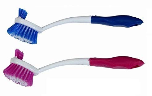 Stager Plastic Wash Basin and Toilet Seat Cleaning Brush (Multicolour) - Set of 2 Pcs - Image 1