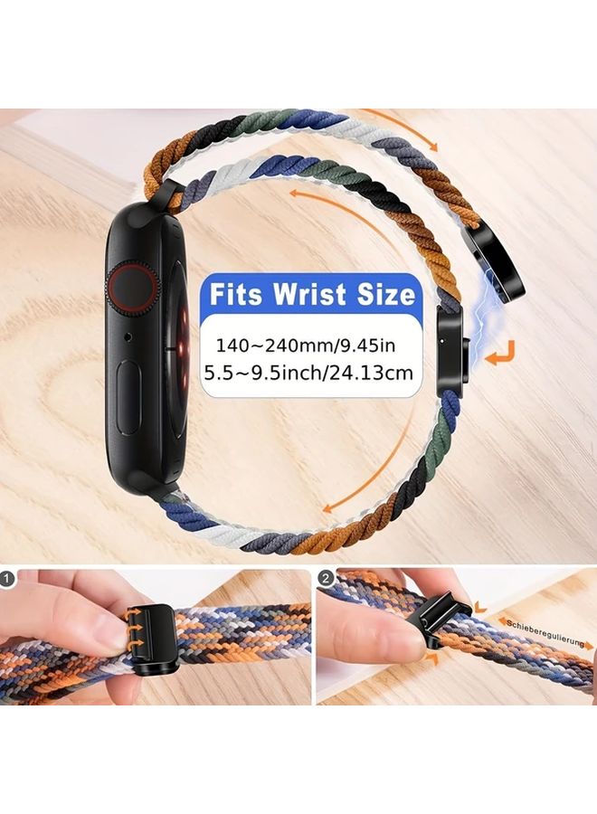 2 Pack Stretchy Bands Mix Color 5 for Fitbit Sense Versa 2 Soft Braided Wrist Strap Breathable Unisex - Image 2
