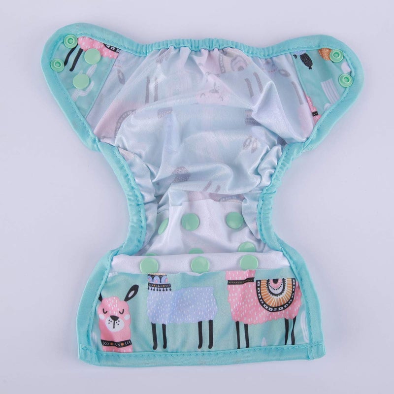 Sigzagor Newborn Baby Diaper Nappy Cover 8lbs-10lbs (Blue Alpaca) - Image 4