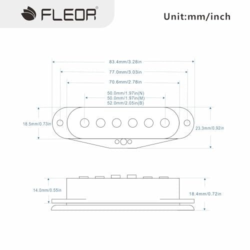 FLEOR Single Coil Pickup Alnico 5 Guitar Neck/Middle/Bridge Pickups Set Staggered, Black - Image 2