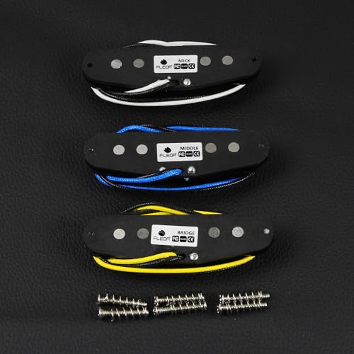 FLEOR Single Coil Pickup Alnico 5 Guitar Neck/Middle/Bridge Pickups Set Staggered, Black - Image 5
