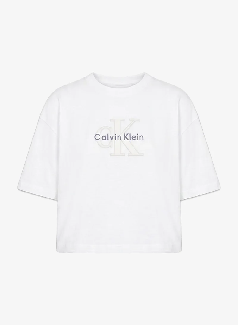 Calvin Klein Jeans  Denim Monologo Boxy T-Shirt for Women | Best Price UAE