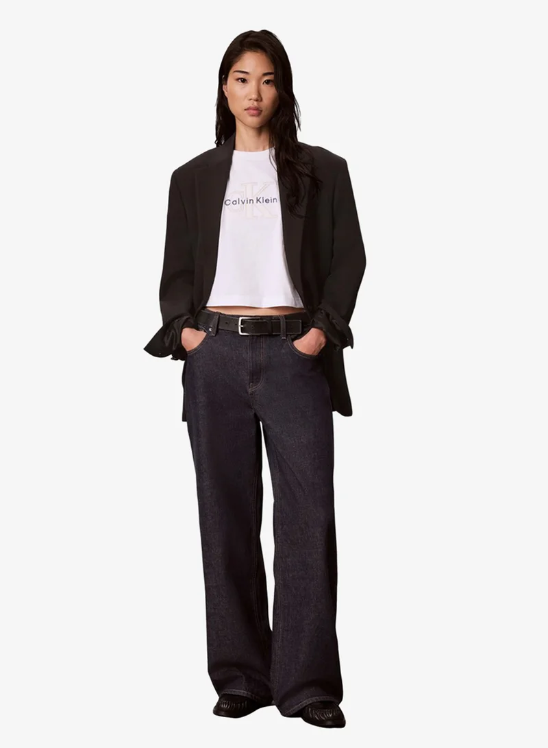 Calvin Klein Jeans  Denim Monologo Boxy T-Shirt for Women | Best Price UAE