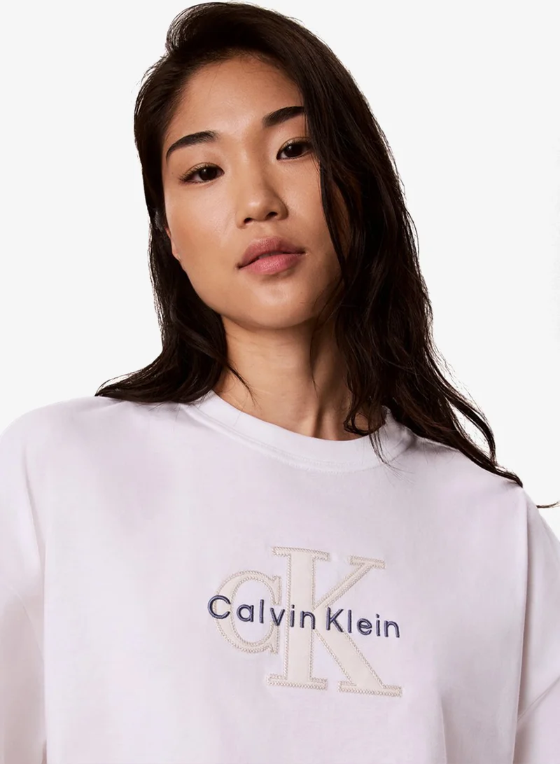 Calvin Klein Jeans  Denim Monologo Boxy T-Shirt for Women | Best Price UAE