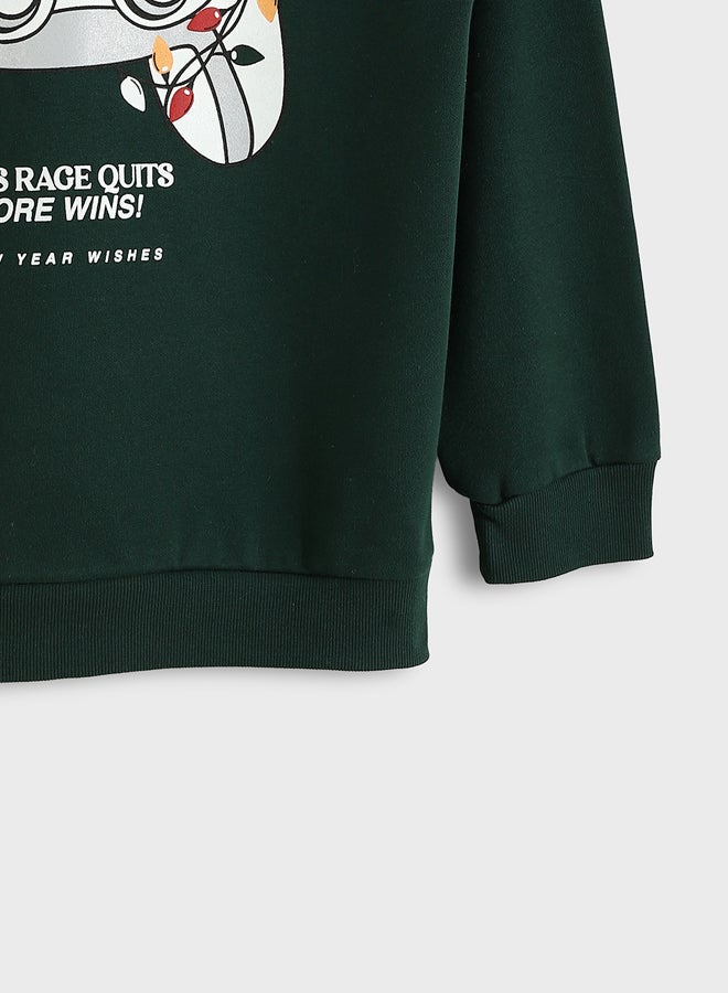 ال سي وايكيكي هودي أولادي مطبوع بأكمام طويلة - Image 3