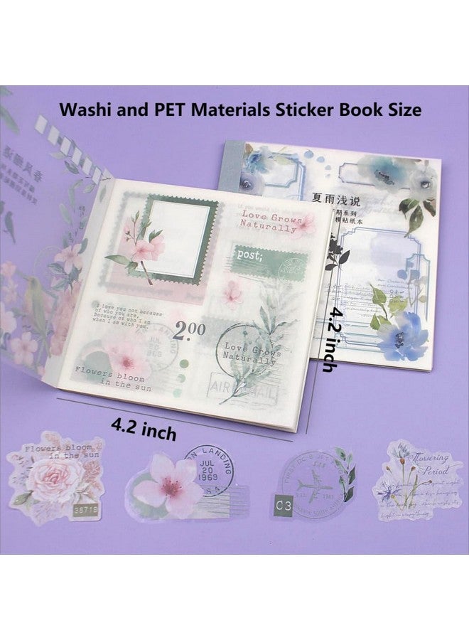 Dwpetzo 40 Sheets Pre-Cut Washi Sticker Books For Adults, Dual Washi & Pet Materials, Ephemera Books, Junk Journal Stickers For Journaling Scrapbooking Supplies, Bujo Decorative - Image 5
