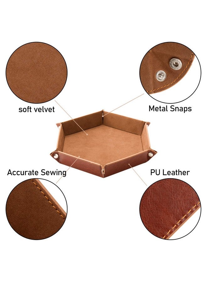 NObranded SHYVIA Dice Tray for RPG DND Table Games Metal Dice Rolling Tray Holder Dice Storage Box Larger Size Double Sided Folding PU Leather and Velvet 4 Pieces - Image 4